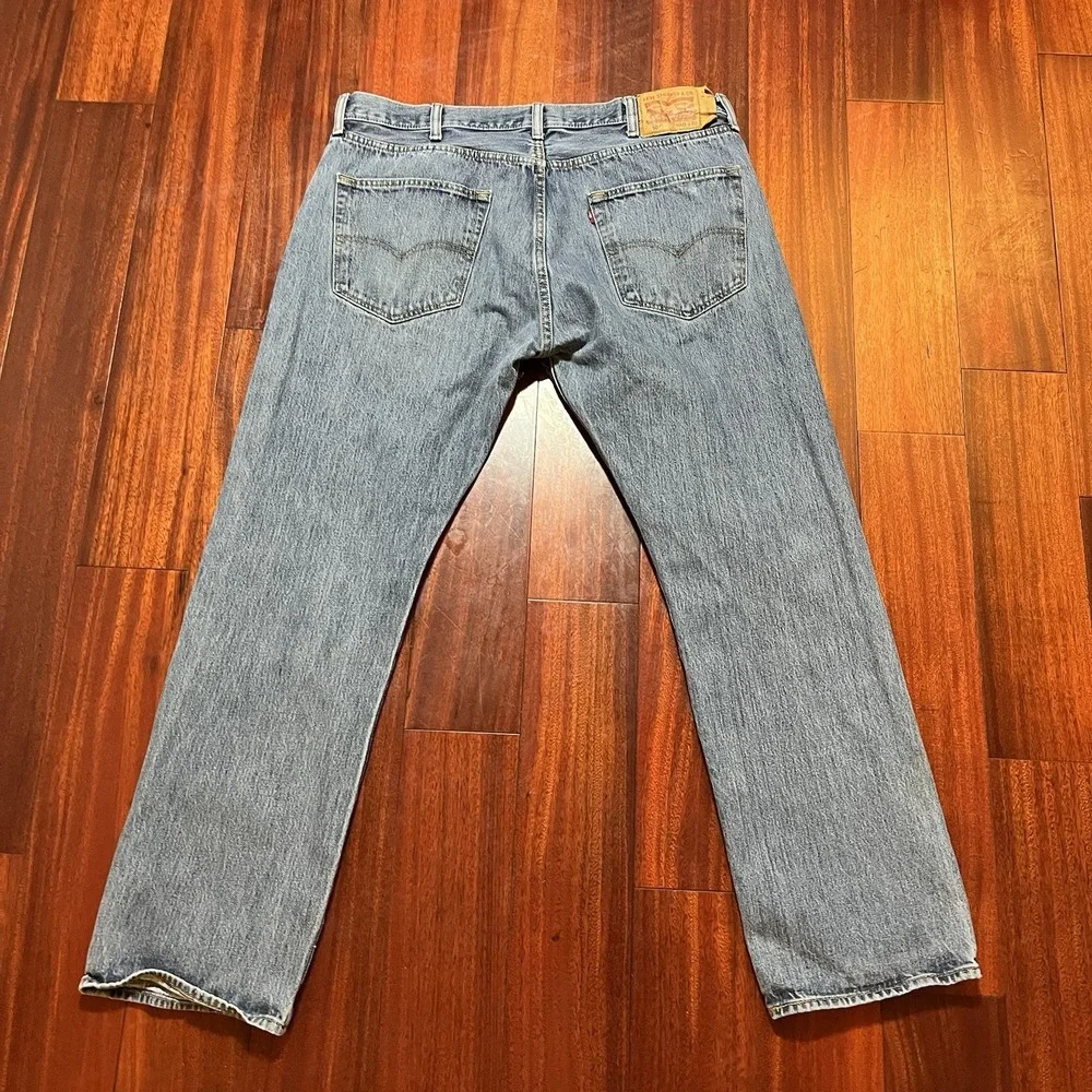 Levis 501 Jeans Mens 40x32 Blue Button Fly Denim Pants Faded Classic Original